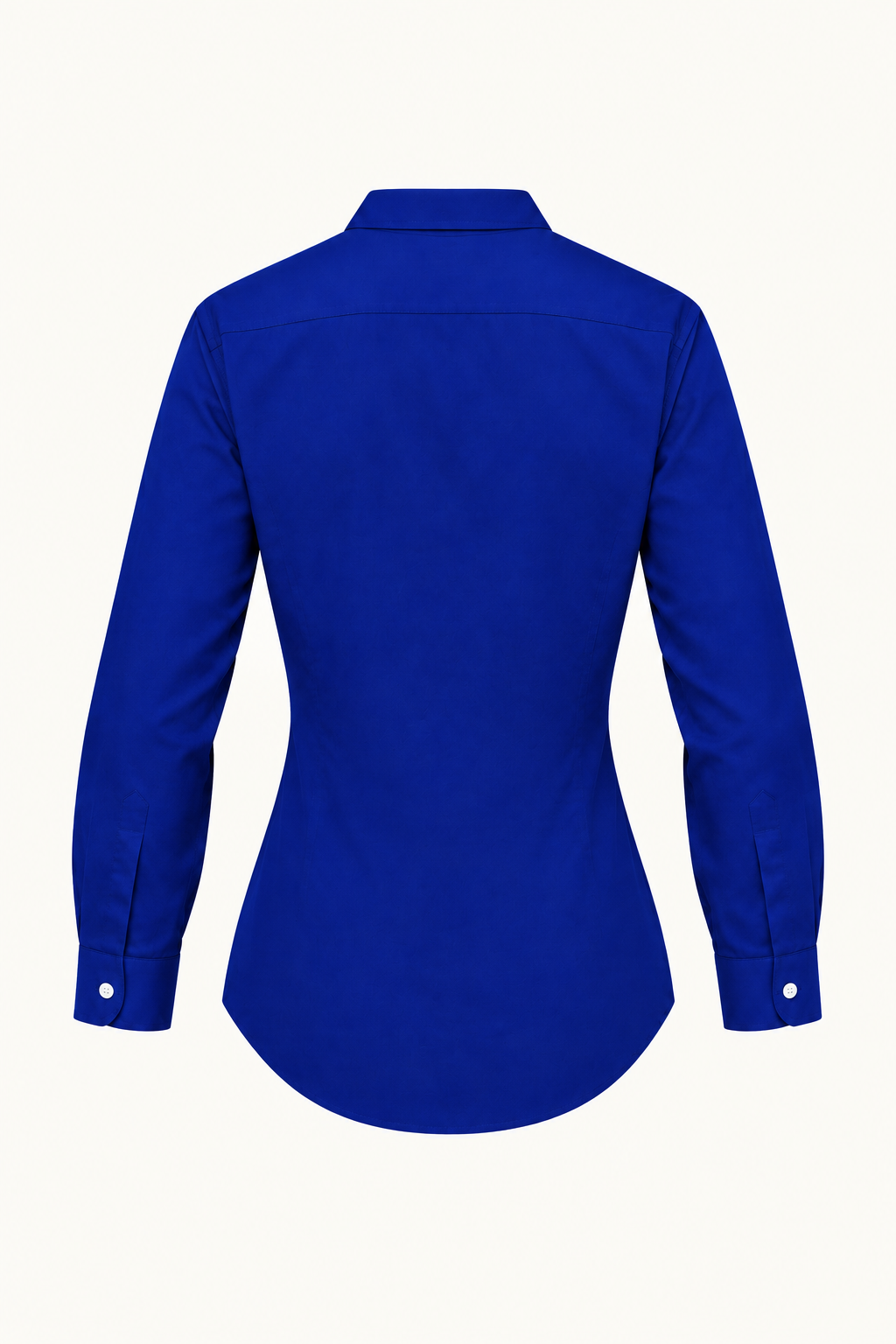Camisa azul eléctrico entallada, trasero