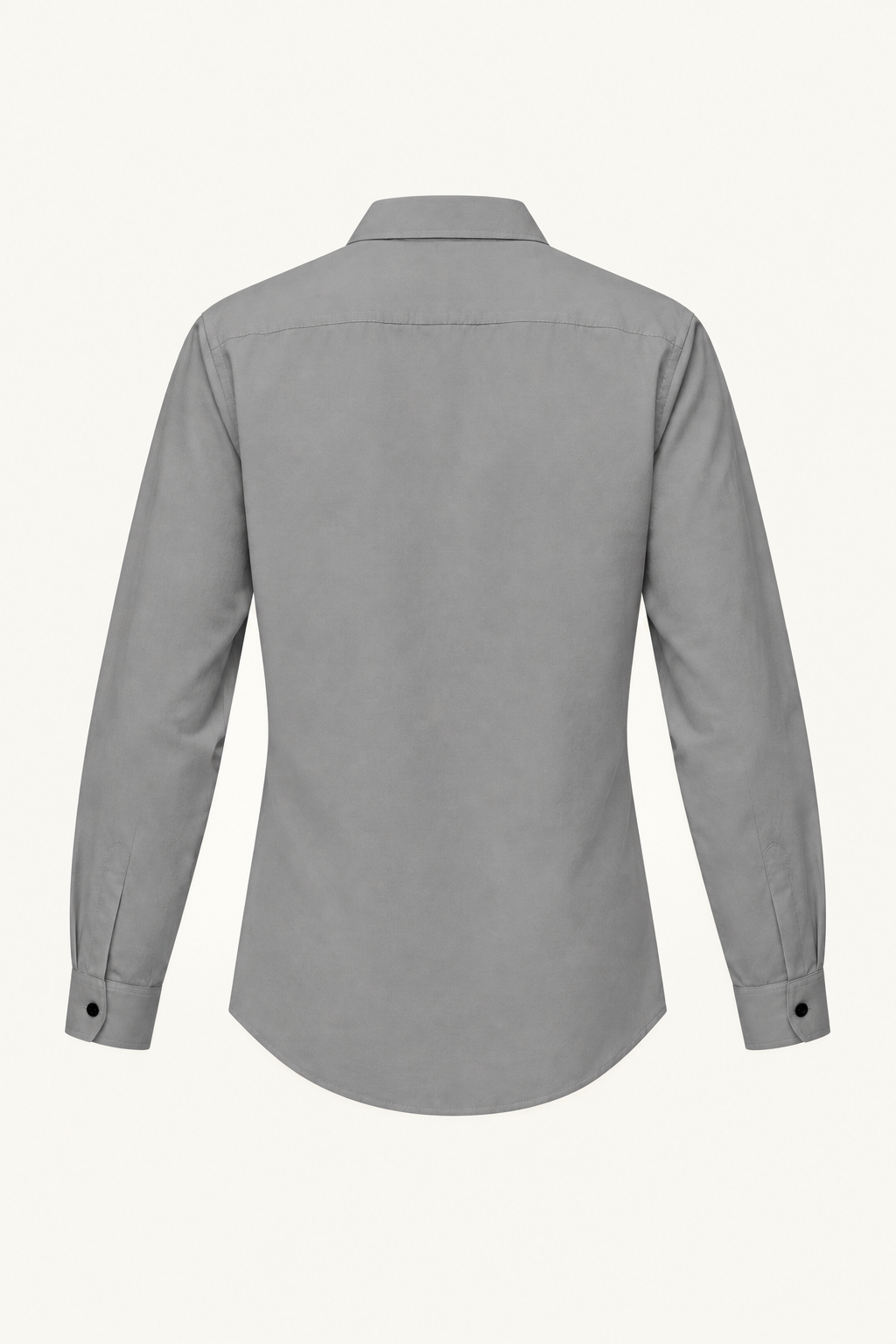Camisa gris entallada, trasero