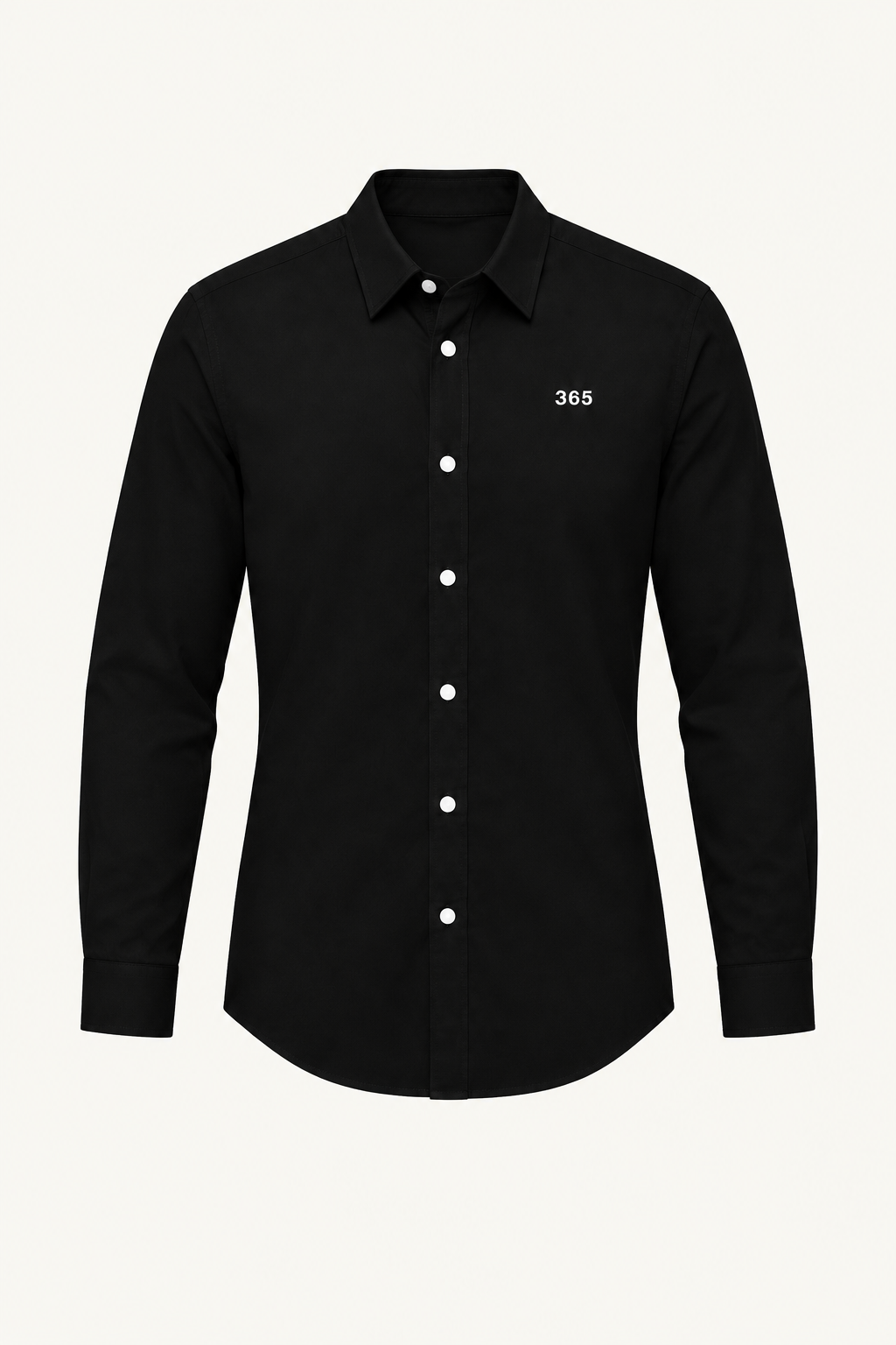 Camisa negra entallada, delantero
