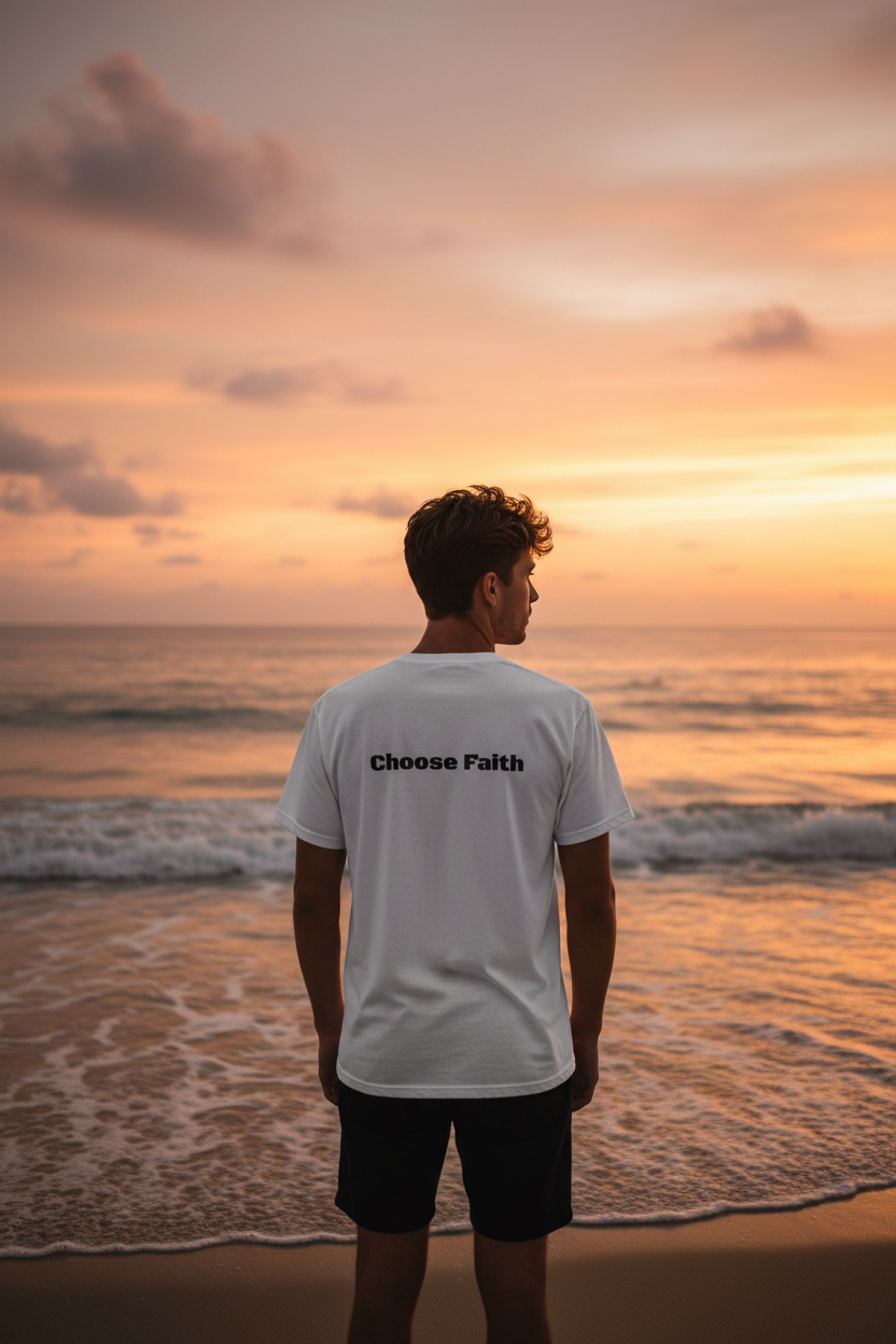 Choose Faith - Modelo Masculino Playa Amanecer